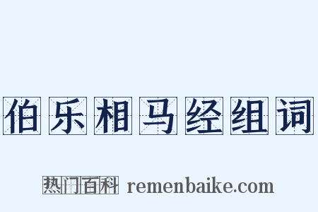 伯乐相马经组词是什么意思的图片